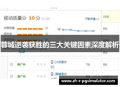 蓉城逆袭获胜的三大关键因素深度解析 蓉城逆袭获胜的三大关键因素深度解析